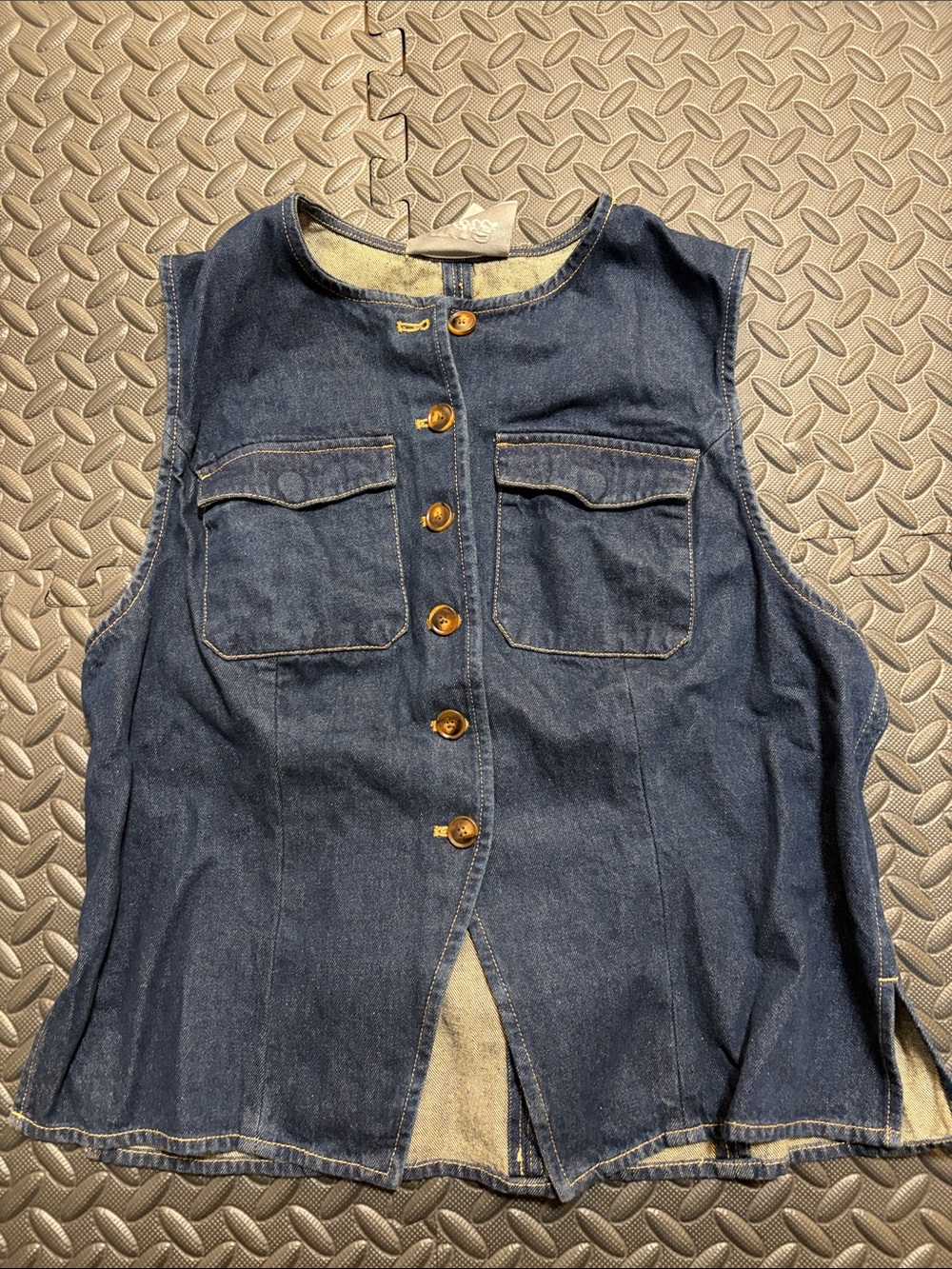 Mare Mare Tailored Denim Vest Dark Indigo with Cinch